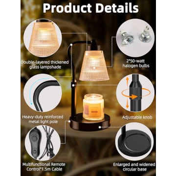 Flameless Candle Warmer Lamp with Timer & Dimmable Features