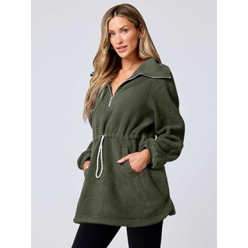 ANRABESS Women Sherpa Fleece Sweatshirt Cozy Fall Fashion