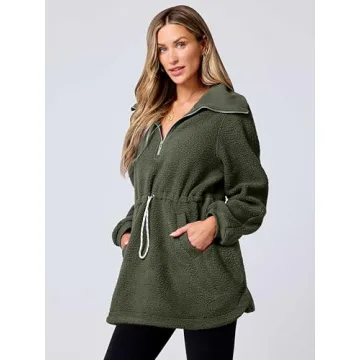 ANRABESS Women Sherpa Fleece Sweatshirt Cozy Fall Fashion