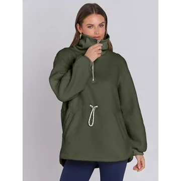 ANRABESS Women Sherpa Fleece Sweatshirt Cozy Fall Fashion