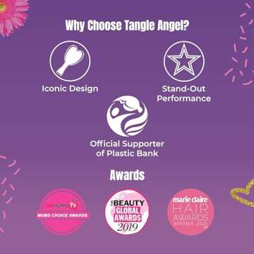 Detangling Hair Brush - Anti Static Angel Wing Hair Brush with Soft & Flexible Bristle for Straight & Wavy Hair - Tangle Angel Hair Detangler Brushes for Blow Drying & Shower - Gloss Pink