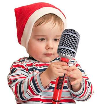 12 Inflatable Microphones 80s 90s Party Favors Decorations Stage 9.8 Inch Plastic Colorful Microphone - Christmas Halloween Birthday Party Supplies Carnival Photo Booth Props