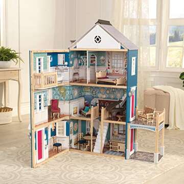 KidKraft Grand Anniversary Wooden Dollhouse with Furniture, Gift for Ages 3+
