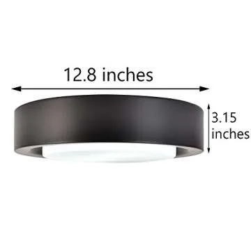COTULIN Black Flush Mount Ceiling Light,13 Inch Matte Black Ceiling Lighting Fixture，Modern Round Metal Ceiling Lamp with White Frosted Glass Shade for Hallway Bedroom Closet Outdoor