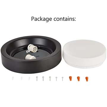 COTULIN Black Flush Mount Ceiling Light,13 Inch Matte Black Ceiling Lighting Fixture，Modern Round Metal Ceiling Lamp with White Frosted Glass Shade for Hallway Bedroom Closet Outdoor