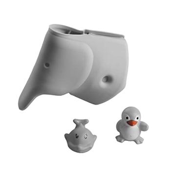 Gray Elephant Silicone Bath Spout Cover - Safe & Fun Faucet Protector for Kids