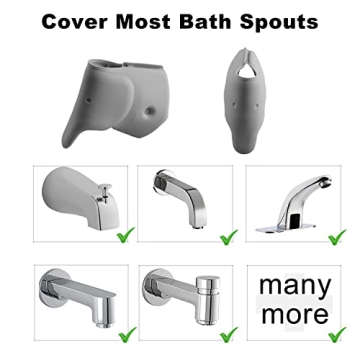 Gray Elephant Silicone Bath Spout Cover for Kids Safety