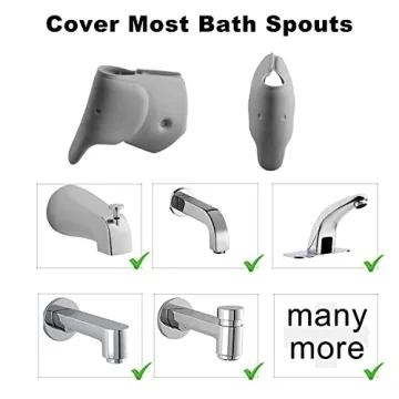 Gray Elephant Silicone Bath Spout Cover for Kids Safety