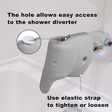 Gray Elephant Silicone Bath Spout Cover for Kids Safety