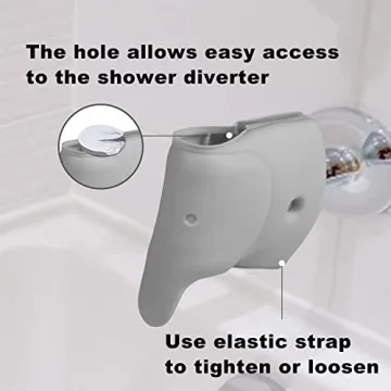 Gray Elephant Silicone Bath Spout Cover for Kids Safety