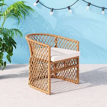 Zuo Modern - Darce Accent Chair Beige & Natural - Modern - Seating - Aluminum, 100% Polyethylene, Foam, 100% Olefin - Outdoor - 28.3in Height