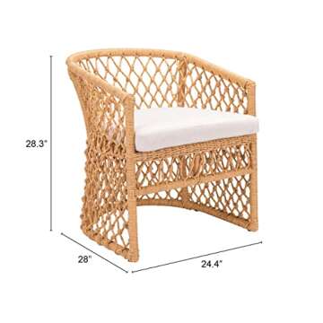 Zuo Modern - Darce Accent Chair Beige & Natural - Modern - Seating - Aluminum, 100% Polyethylene, Foam, 100% Olefin - Outdoor - 28.3in Height