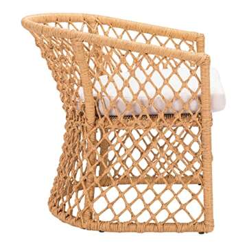 Zuo Modern - Darce Accent Chair Beige & Natural - Modern - Seating - Aluminum, 100% Polyethylene, Foam, 100% Olefin - Outdoor - 28.3in Height