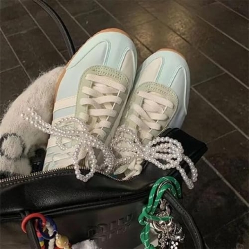 PUCAPOCO Pearl Bow Charms for Sneakers & Accessories