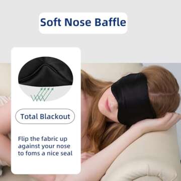 ALASKA BEAR Sleep Mask 2 Straps, Mulberry Silk, Twin Thin Elastic Bands Stay Put All Night, Super-Smooth Slim Eye Mask Two Adjustable Head Strings and Nose Baffle