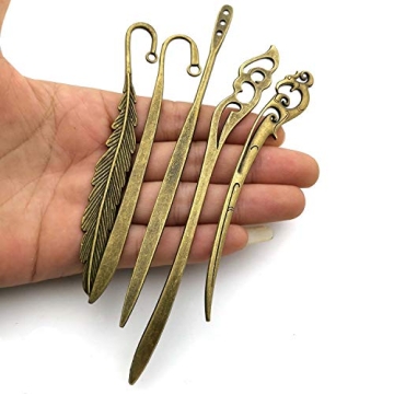 10 Antique Bronze Bookmark Charms for Crafting & Gifts