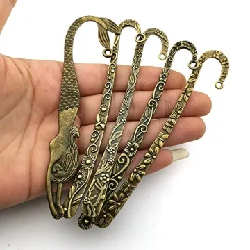 10 Antique Bronze Bookmark Charms for Crafting & Gifts