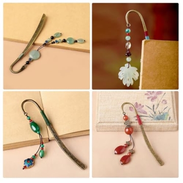 10 Antique Bronze Bookmark Charms for Crafting & Gifts