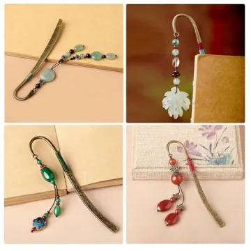10 Antique Bronze Bookmark Charms for Crafting & Gifts