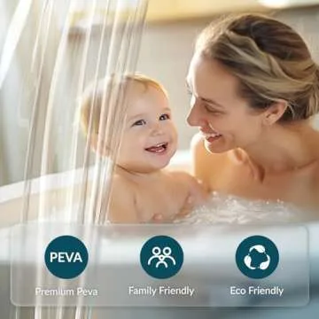 Titanker Extra Long Shower Curtain Liner 72 x 84 Clear Plastic Shower Liner PEVA Waterproof Lightwei...