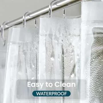 Titanker Extra Long Shower Curtain Liner 72 x 84 Clear Plastic Shower Liner PEVA Waterproof Lightweight Shower Curtain with Liner for Bathroom with Magnets and Grommets