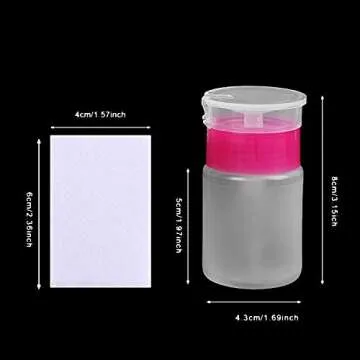 1000PCS Nail Cotton Pads,1pcs Push Down Pump Dispenser Bottle for Nail Alcohol Polish Removal,Nail Wipes,Lint Free Wipes for Acrylic Nails,Gel Residue Wipe Off Solution for Nails