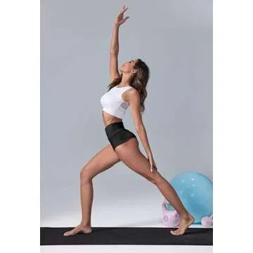 BZB Women's High Waist Yoga Shorts Gym Workout Booty Dance Hot Pants Athletic Butt Lifting Sports Leggings (Black,Medium)