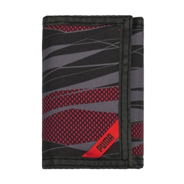 PUMA Kids' Red/Black Little Rise Trifold Wallet - One Size, Stylish & Durable