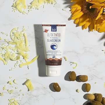 Olita Tinted Mineral Sunscreen SPF 30 Lotion - Golden Amber - 3 oz - Broad Spectrum, Chemical Free, All-Natural, Reef Safe, Organic, Zinc Sunblock, Water-Resistant