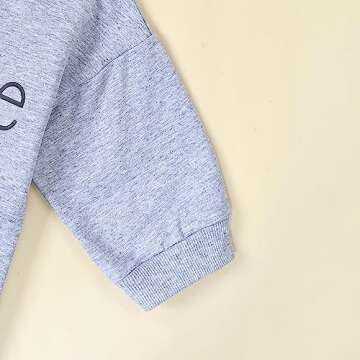 Youweixiong Newborn Baby Boy Girl Romper Bubble Long Sleeve Little Bean Print Bodysuit Ovesized Sweatshirt Casual Shirts Top Infant Fall Winter Clothes (a-Gray, 3-6 Months)