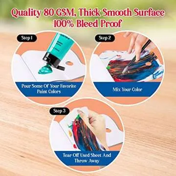 Acro Color Disposable Palette Paper Pad for Oil,Acrylics,Watercolors,Gouache 50 Sheets,9 x 12 Inch 80GSM Bleed-Proof White Paint Mixing Sheets Must Have for Beginner & Professional Artists | 2 Pack