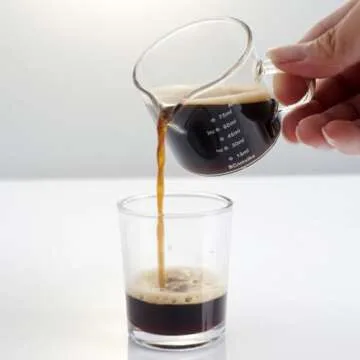 BCnmviku Espresso Glass Measuring Cup 75ML for Coffee Enthusiasts