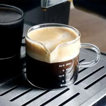 BCnmviku Espresso Glass Measuring Cup 75ML for Coffee Enthusiasts