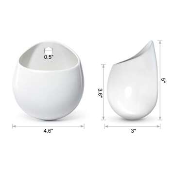 Mkono Wall Planter with Artificial Plants, Decorative Potted Fake Succulents Picks Assorted Faux Succulent in Modern Ceramic Hanging Plant Pot Vase for Home Decor, Set of 3