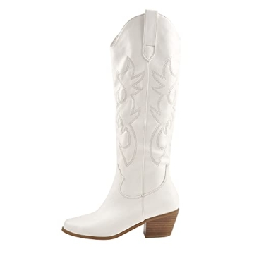 Stylish Wide Calf Cowboy Boots for Women - Richealnana