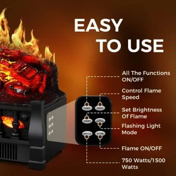 Joy Pebble 21" Electric Fireplace Insert with Remote Control