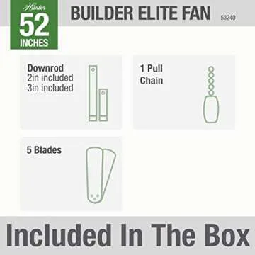 Hunter 53240 Builder Elite Indoor Ceiling Fan - 52 Inch