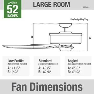 Hunter 53240 Builder Elite Indoor Ceiling Fan - 52 Inch