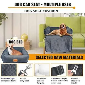 Dog Car Seat Pet Booster Seat for Medium Small Dogs,Dog Seat Travel Bed Multi-Function-Dog Bed,Dog Sofa Cushion,with Dog Blanket,Comfortable Safe Removable and Washable,Fits Cars/Trucks/SUV