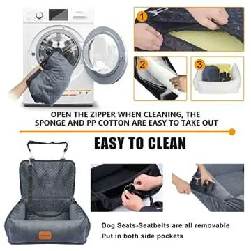 Dog Car Seat Pet Booster Seat for Medium Small Dogs,Dog Seat Travel Bed Multi-Function-Dog Bed,Dog Sofa Cushion,with Dog Blanket,Comfortable Safe Removable and Washable,Fits Cars/Trucks/SUV