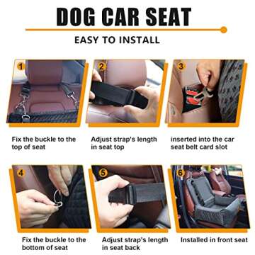 Dog Car Seat Pet Booster Seat for Medium Small Dogs,Dog Seat Travel Bed Multi-Function-Dog Bed,Dog Sofa Cushion,with Dog Blanket,Comfortable Safe Removable and Washable,Fits Cars/Trucks/SUV