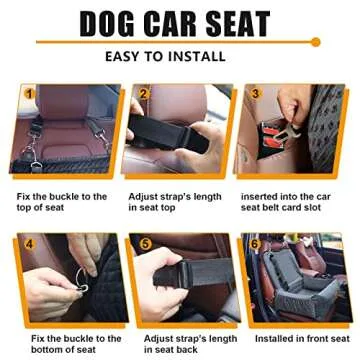 Dog Car Seat Pet Booster Seat for Medium Small Dogs,Dog Seat Travel Bed Multi-Function-Dog Bed,Dog Sofa Cushion,with Dog Blanket,Comfortable Safe Removable and Washable,Fits Cars/Trucks/SUV