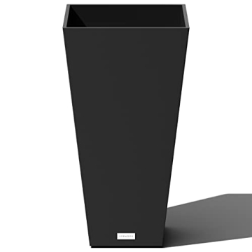 Veradek V-Resin 26 Inch Black Taper Planter for Gardens