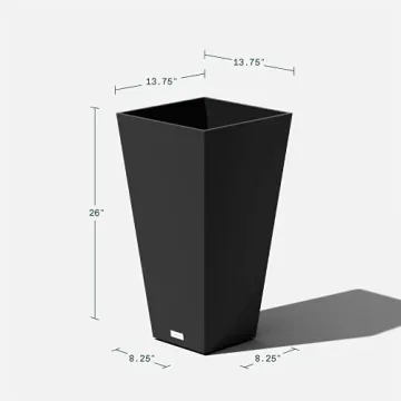 Veradek V-Resin 26 Inch Black Taper Planter for Gardens