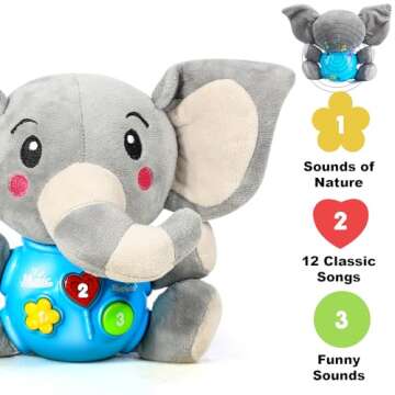 STEAM Life Baby Musical Elephant Toy for Infants 0-36 Months