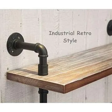 Stylish DOFURNILIM Industrial Retro Metal Water Pipe Shelf