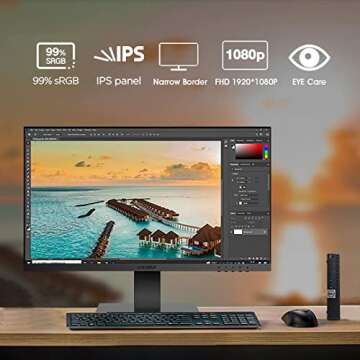Dell Mini PC OptiPlex 7040 Desktop Computers with Dual 24 inch KOORUI Monitor,Micro PC, Intel i7-6700T 32GB Ram 1TB M.2 NVMe SSD,AX210 Built-in WiFi 6e & Bluetooth 5.2, HDMI, Windows 10 Pro (Renewed)