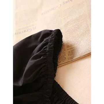 MakeMeChic Women's Tie Front Ruched Puff Sleeve Top