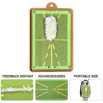 FFOK Golf Training Mat for Swing Detection Batting, Premium Golf Impact Mat, Path Feedback Golf Practice Mats, Advanced Golf Hitting Mat for Indoor/Outdoor, Golf Training Aid Equipment, Green