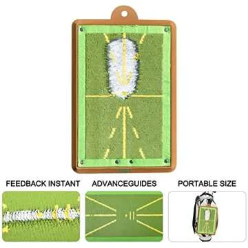 FFOK Golf Training Mat for Swing Detection Batting, Premium Golf Impact Mat, Path Feedback Golf Practice Mats, Advanced Golf Hitting Mat for Indoor/Outdoor, Golf Training Aid Equipment, Green